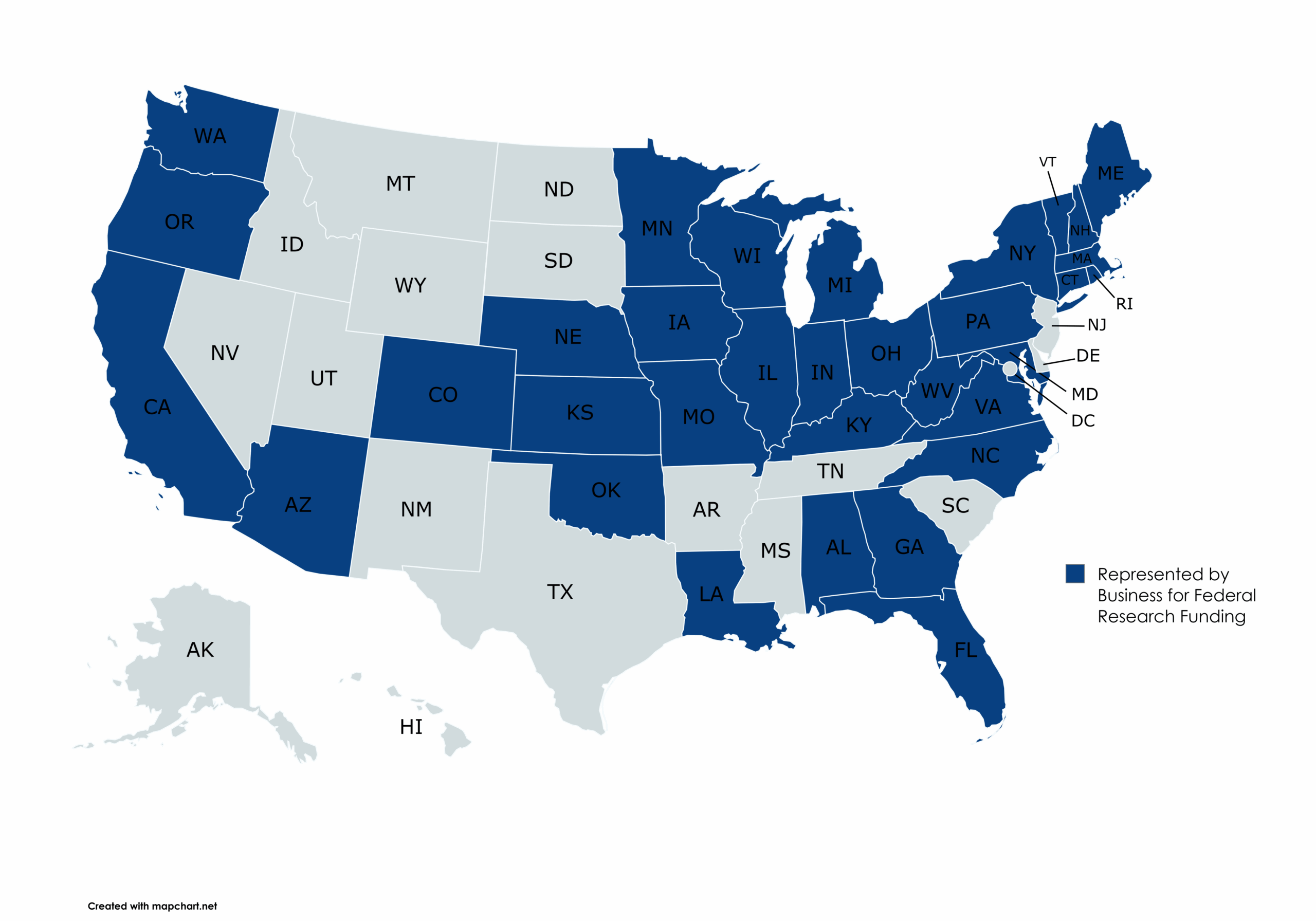 Map of coalition members